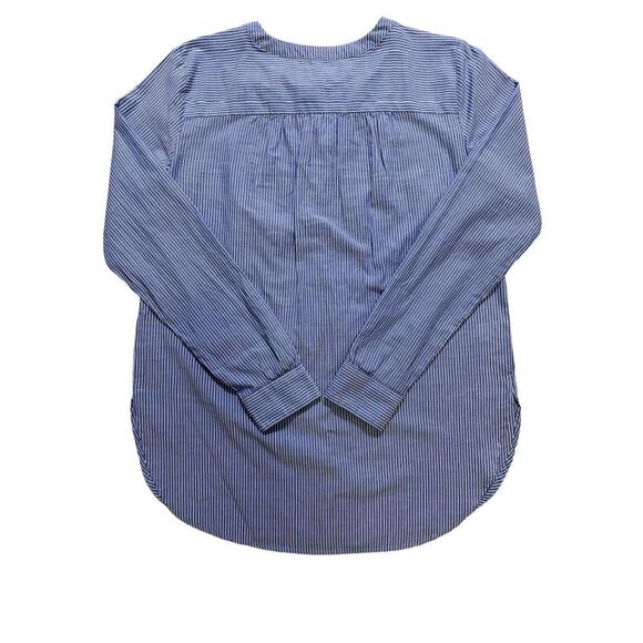 LOFT Blue & White Pinstripe Long Sleeve Tunic NWT | Size S - Picture 2 of 4